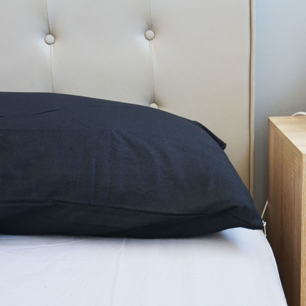 Εικόνα για Βαμβακερή Θήκη με Φερμουάρ για Μαξιλάρι Σώματος-Body Pillow Μαύρο