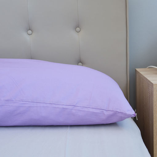 Εικόνα για Βαμβακερή Θήκη με Φερμουάρ για Μαξιλάρι Σώματος-Body Pillow Λιλά