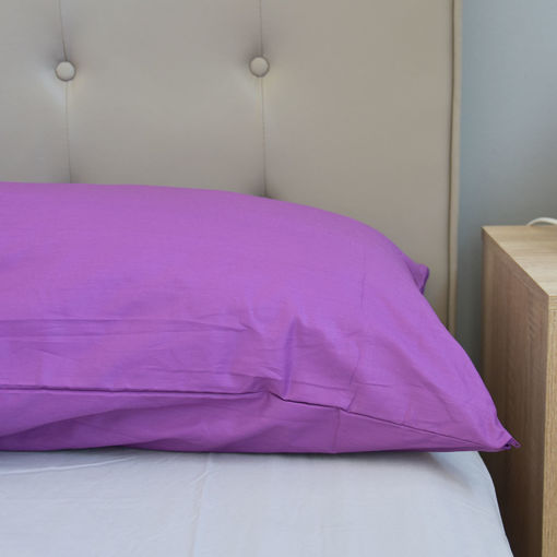 Εικόνα για Βαμβακερή Θήκη με Φερμουάρ για Μαξιλάρι Σώματος-Body Pillow Μωβ